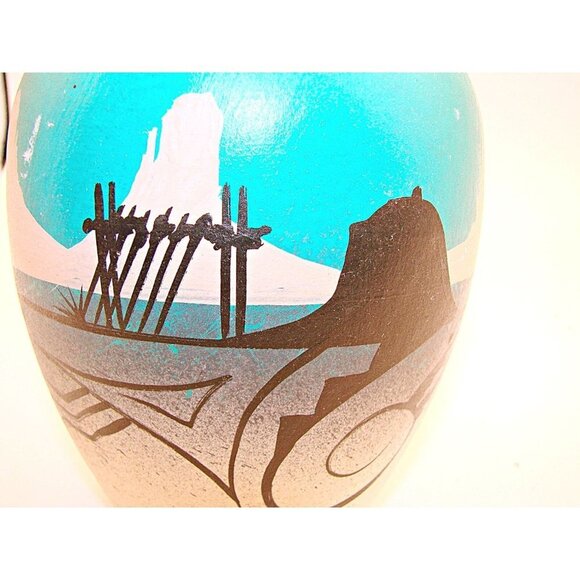 Binishtaa Navajo Native American Pottery Vase Artist Signed Hand Painted Art Jar - Picture 11 of 12